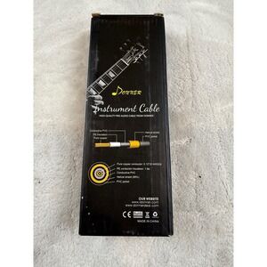 Donner 10ft‎ Guitar Instrument Cable Braided 1/4 Inch Straight Cord EC943 Black